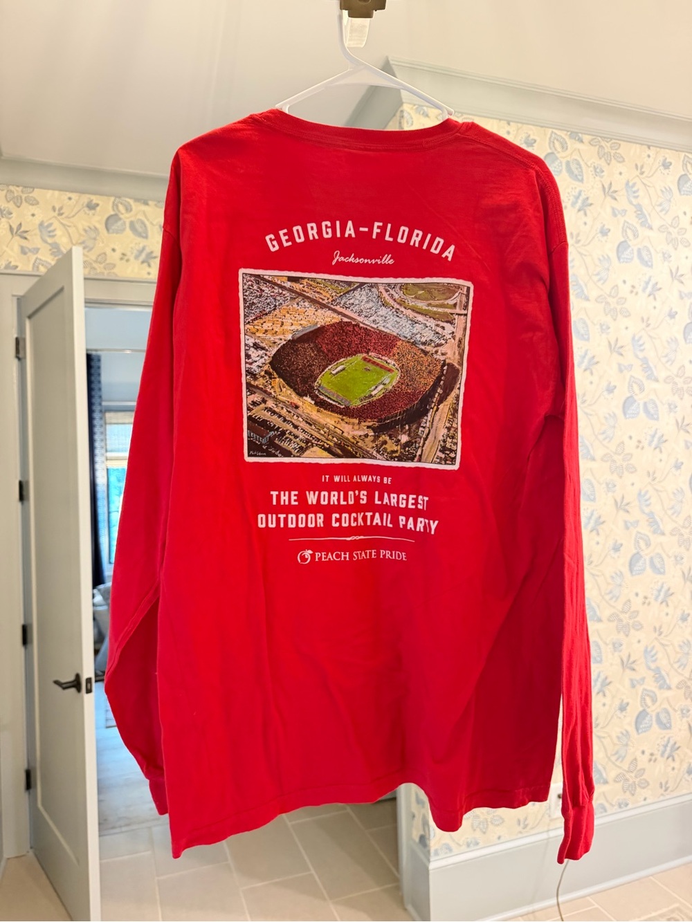 Georgia-Florida Jacksonville Stadium Red Long-Sleeve Shirt